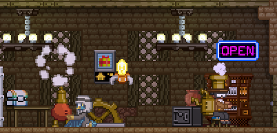 A Steamspring Inventor NPC enjoying a jam session on a Classic Organ.